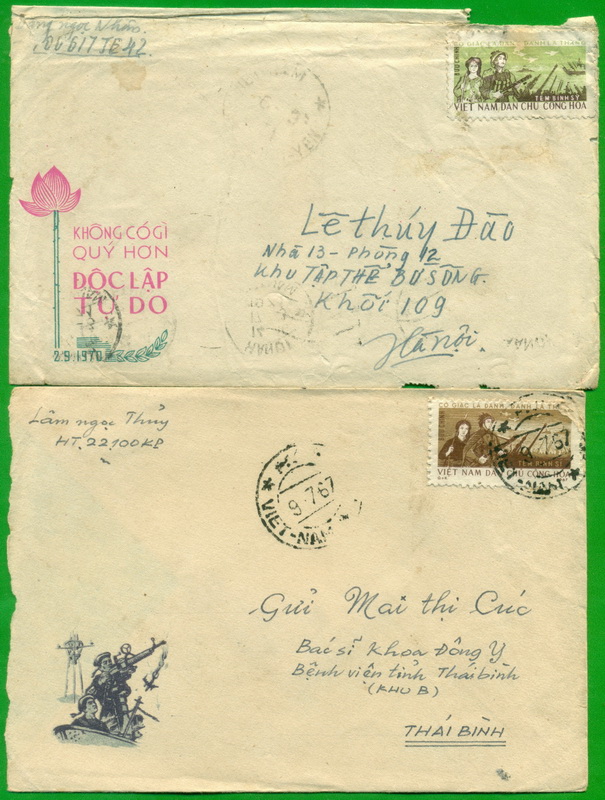 Name:  North Vietnam VC Military Cover 1966-67 Soldier Guerrilla Woman SetLot 4 Covers_2.jpg
Views: 563
Size:  190.6 KB